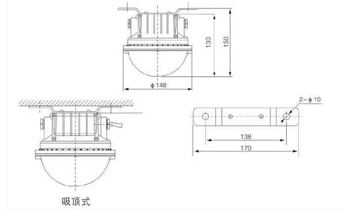 BFC8183固态免维护防爆灯安装示意图